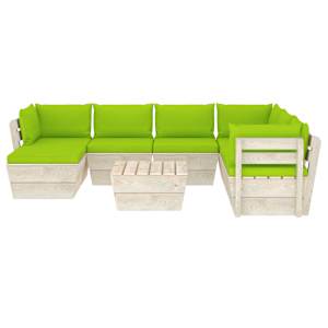 vidaXL Sodo baldų komplektas i&scaron; palečių su pagalvėlėmis, 8 dalių, eglė