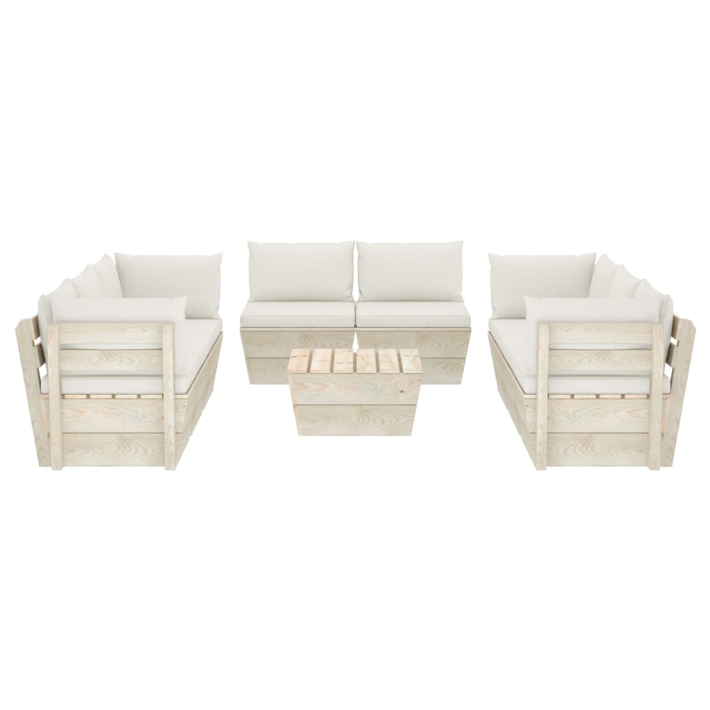 

vidaXL 9-delige Loungeset met kussens pallet vurenhout