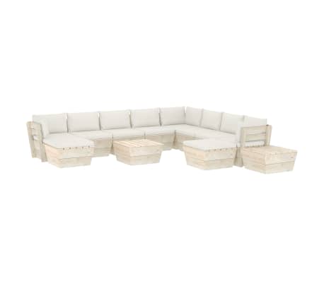 vidaXL Set Divani da Giardino su Pallet 12 pz con Cuscini Legno Abete
