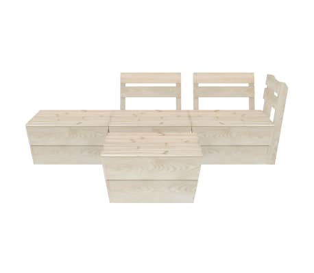 vidaXL Salon de jardin palette 4 pcs Bois d'&eacute;pic&eacute;a impr&eacute;gn&eacute;