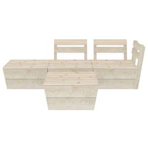 vidaXL Salon de jardin palette 4 pcs Bois d'&eacute;pic&eacute;a impr&eacute;gn&eacute;