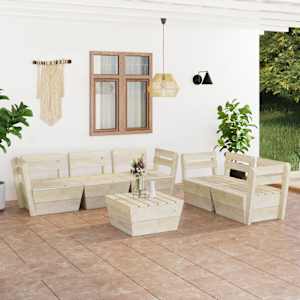 Vrtna garnitura iz palet 6-delna impregnirana smrekovina