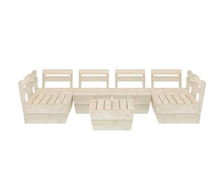 vidaXL Salon de jardin palette 7 pcs Bois d'&eacute;pic&eacute;a impr&eacute;gn&eacute;