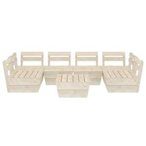 vidaXL Salon de jardin palette 7 pcs Bois d'&eacute;pic&eacute;a impr&eacute;gn&eacute;