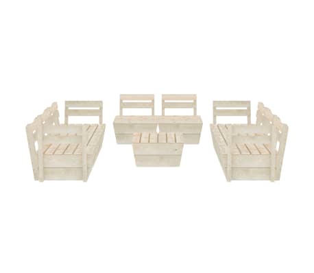 vidaXL Salon de jardin palette 9 pcs Bois d'&eacute;pic&eacute;a impr&eacute;gn&eacute;
