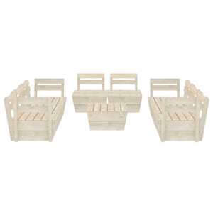 vidaXL Salon de jardin palette 9 pcs Bois d'&eacute;pic&eacute;a impr&eacute;gn&eacute;