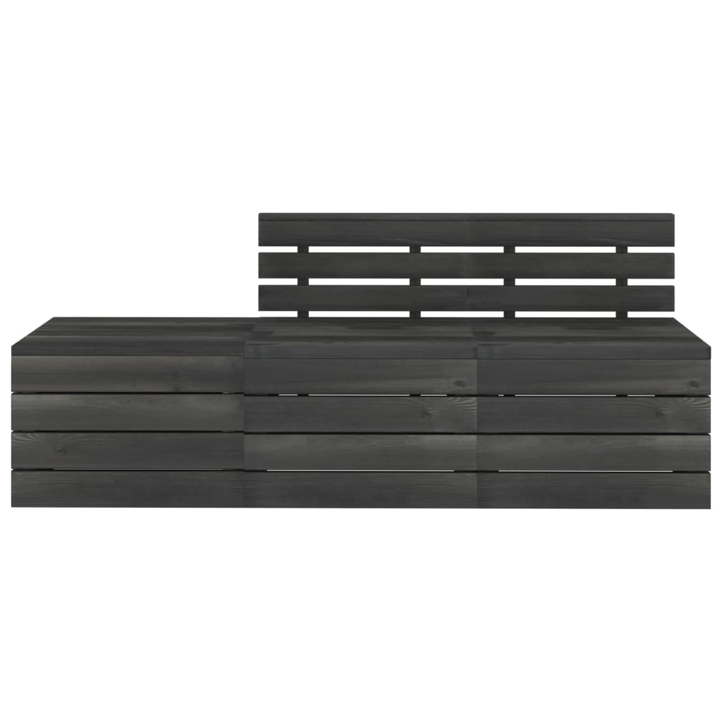 

vidaXL 3-delige Loungeset pallet massief grenenhout donkergrijs
