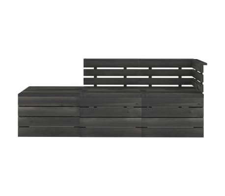 vidaXL 3 Piece Garden Pallet Lounge Set Solid Pinewood Dark Grey