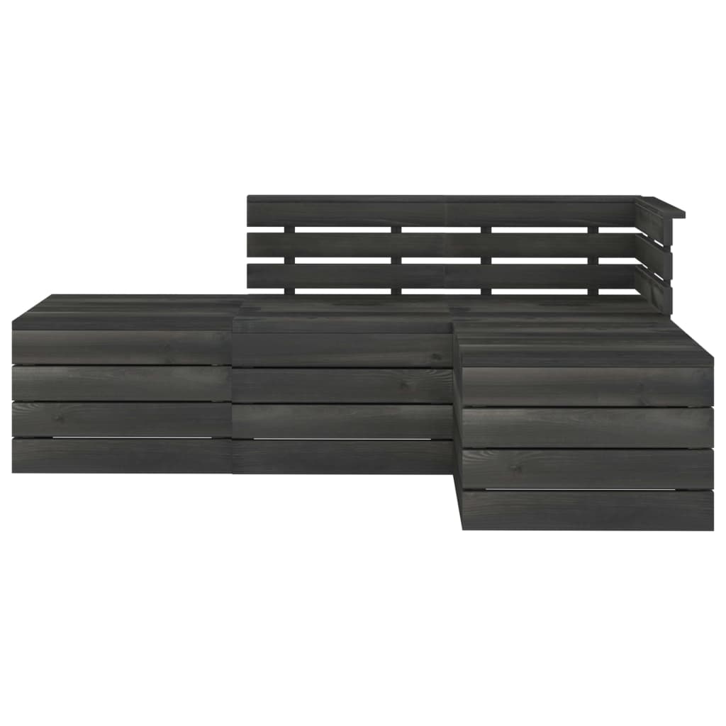 

vidaXL 4-delige Loungeset pallet massief grenenhout donkergrijs