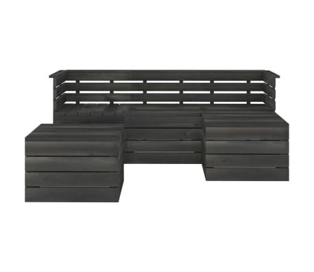 vidaXL Hagem&oslash;belsett 5 deler paller heltre furu m&oslash;rkegr&aring;