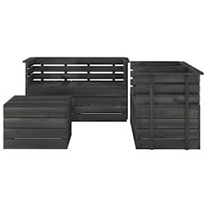 vidaXL Hagem&oslash;belsett 5 deler paller heltre furu m&oslash;rkegr&aring;