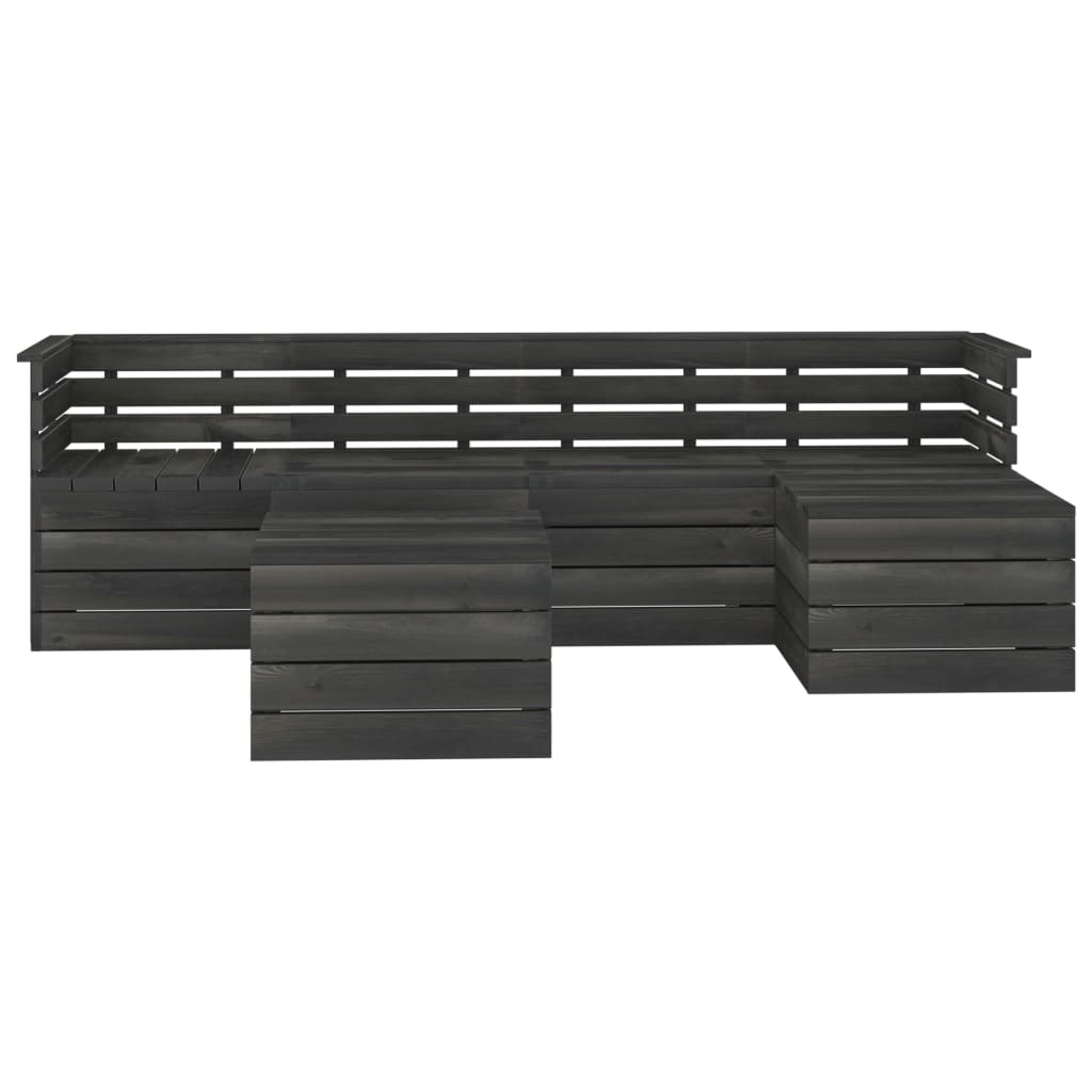 

vidaXL 6-delige Loungeset pallet massief grenenhout donkergrijs