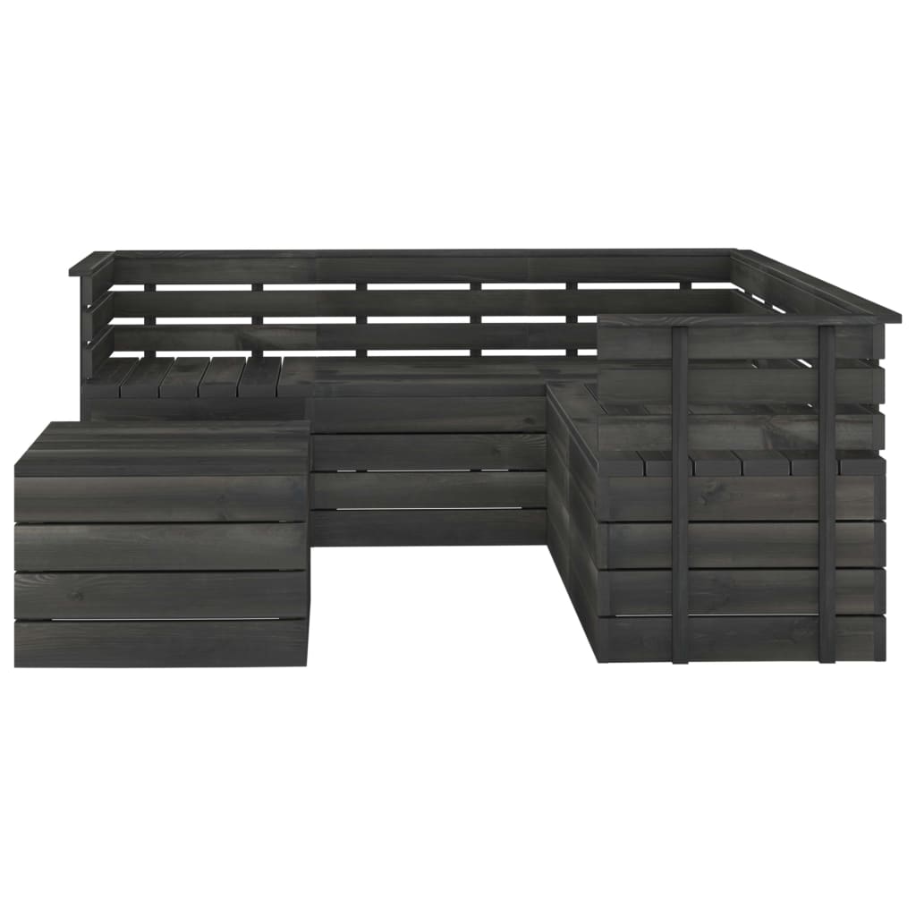 

vidaXL 6-delige Loungeset pallet massief grenenhout donkergrijs