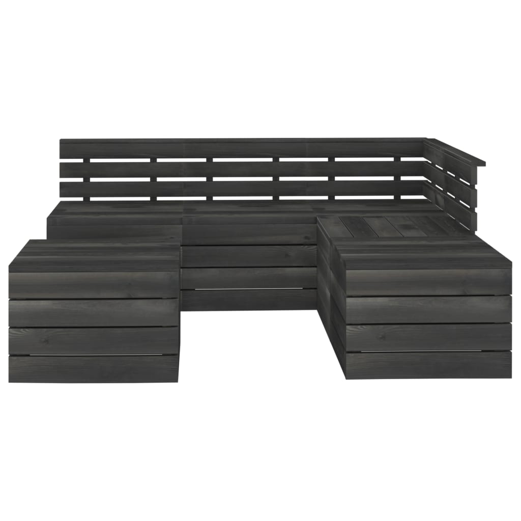 

vidaXL 6-delige Loungeset pallet massief grenenhout donkergrijs