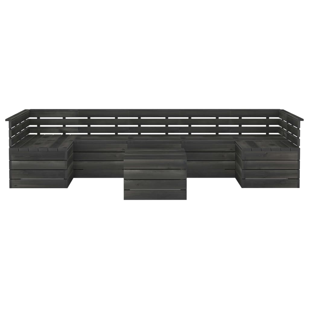 

vidaXL 7-delige Loungeset pallet massief grenenhout donkergrijs