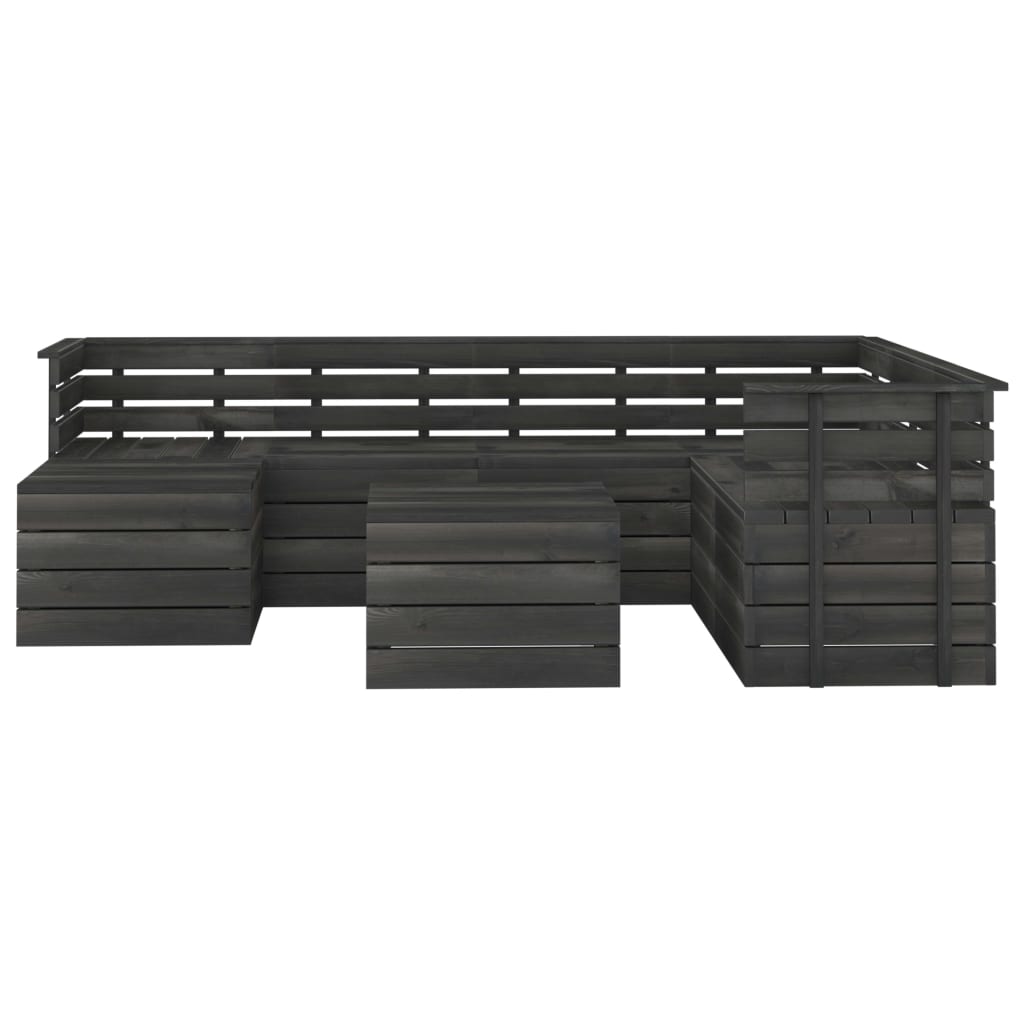 

vidaXL 8-delige Loungeset pallet massief grenenhout donkergrijs