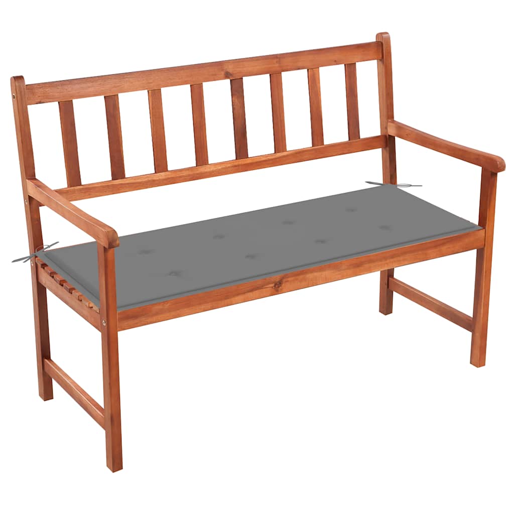 Banc de jardin avec coussin 120 cm Bois d'acacia massif