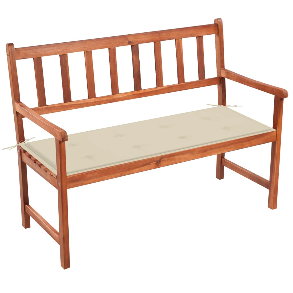 

vidaXL Patio Bench with Cushion 47.2" Solid Acacia Wood