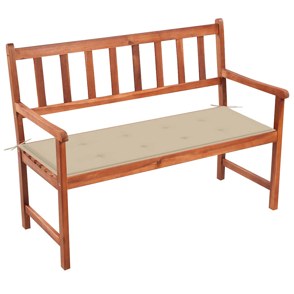 Banc de jardin avec coussin 120 cm Bois d'acacia massif