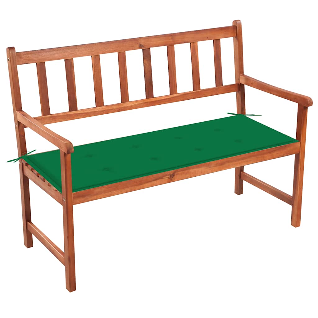 Banc de jardin avec coussin 120 cm Bois d'acacia massif