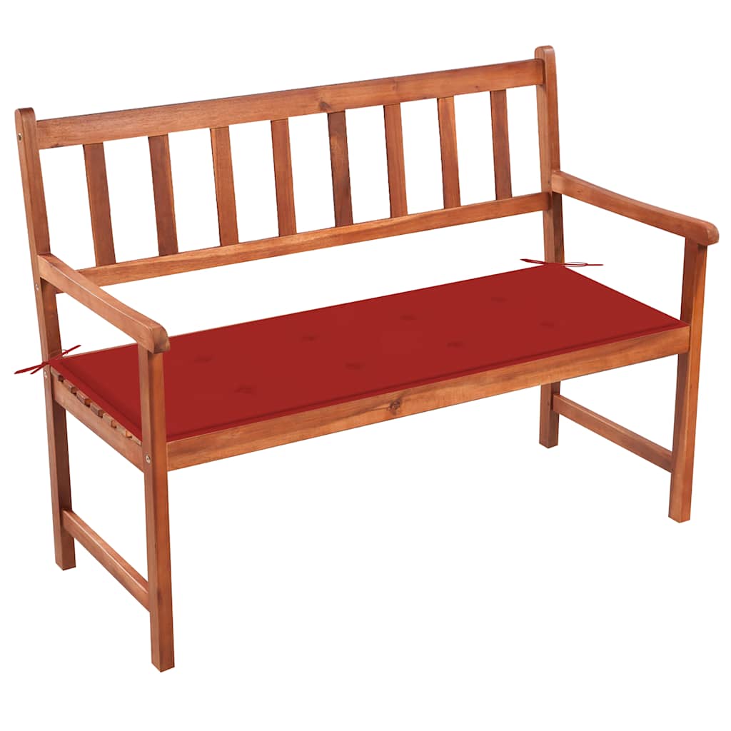 Banc de jardin avec coussin 120 cm Bois d'acacia massif