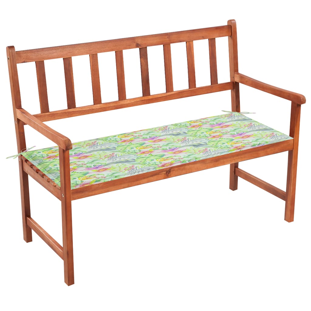 Banc de jardin avec coussin 120 cm Bois d'acacia massif
