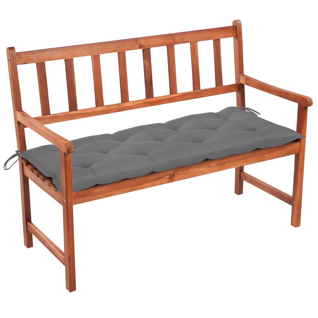 Banc de jardin avec coussin 120 cm Bois d'acacia massif