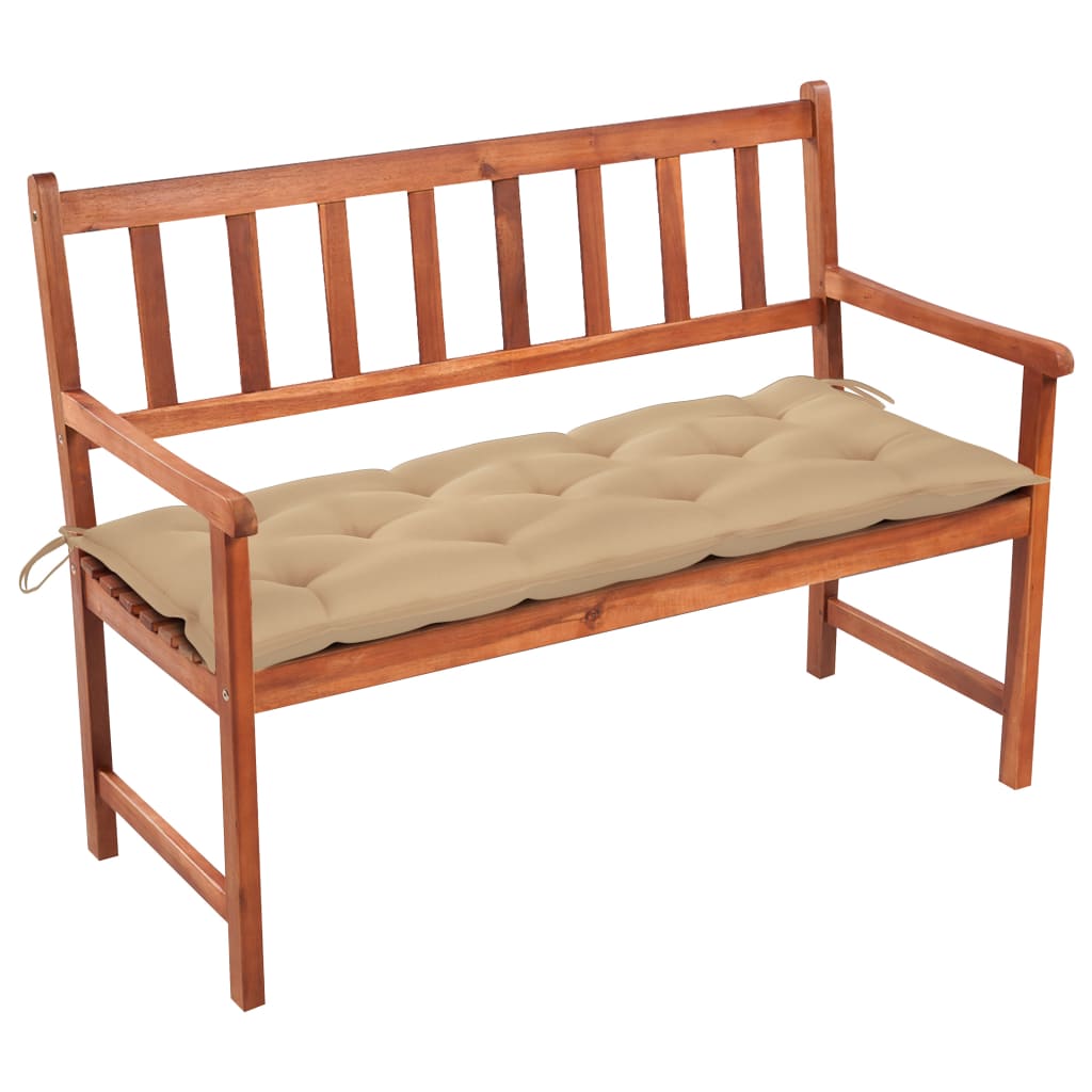 Banc de jardin avec coussin 120 cm Bois d'acacia massif