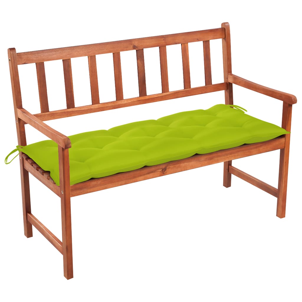 Banc de jardin avec coussin 120 cm Bois d'acacia massif