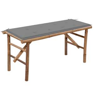 Skládací zahradní lavice s poduškou 118 cm bambus - obrázek 1
