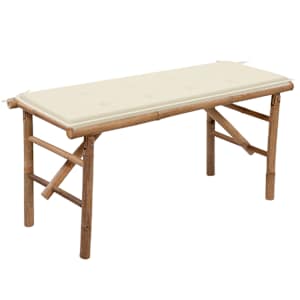vidaXL kokkupandav aiapink padjaga, 118 cm, bambus