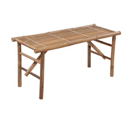 vidaXL Klappbare Gartenbank mit Auflage 118 cm Bambus