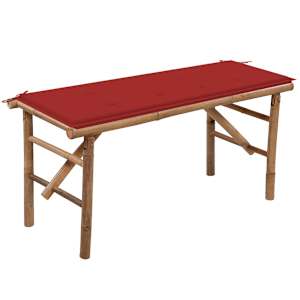 vidaXL kokkupandav aiapink padjaga, 118 cm, bambus