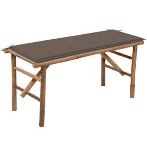 vidaXL kokkupandav aiapink padjaga, 118 cm, bambus