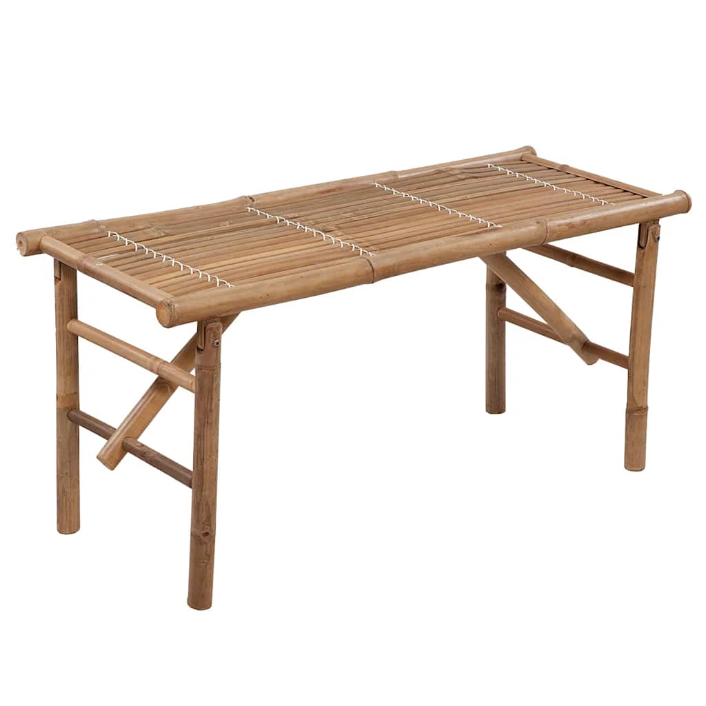 vidaXL Tuinbank inklapbaar met kussen 118 cm bamboe afbeelding