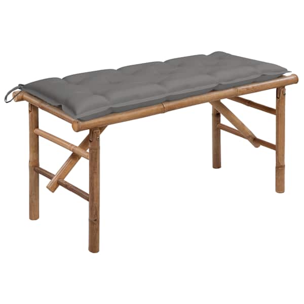 vidaXL kokkupandav aiapink padjaga, 118 cm, bambus