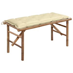vidaXL kokkupandav aiapink padjaga, 118 cm, bambus