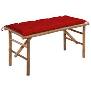 Skládací zahradní lavice s poduškou 118 cm bambus - obrázek 1