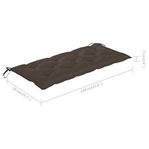 Skládací zahradní lavice s poduškou 118 cm bambus - obrázek 10