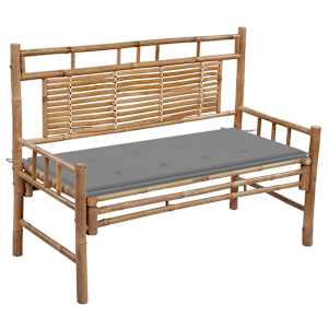 Zahradní lavice s poduškou 120 cm bambus - obrázek 1