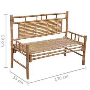 Zahradní lavice s poduškou 120 cm bambus - obrázek 8