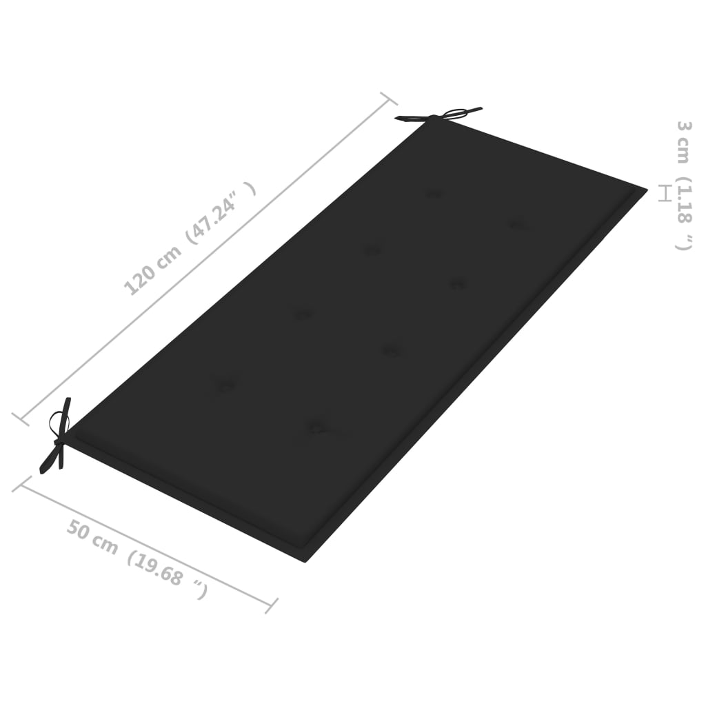 bambusz kerti pad párnával 120 cm