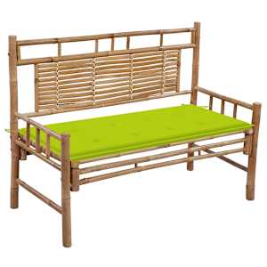 Zahradní lavice s poduškou 120 cm bambus - obrázek 1
