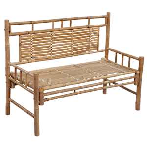 vidaXL Ławka ogrodowa z poduszką, 120 cm, bambusowa