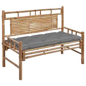 Zahradní lavice s poduškou 120 cm bambus - obrázek 1