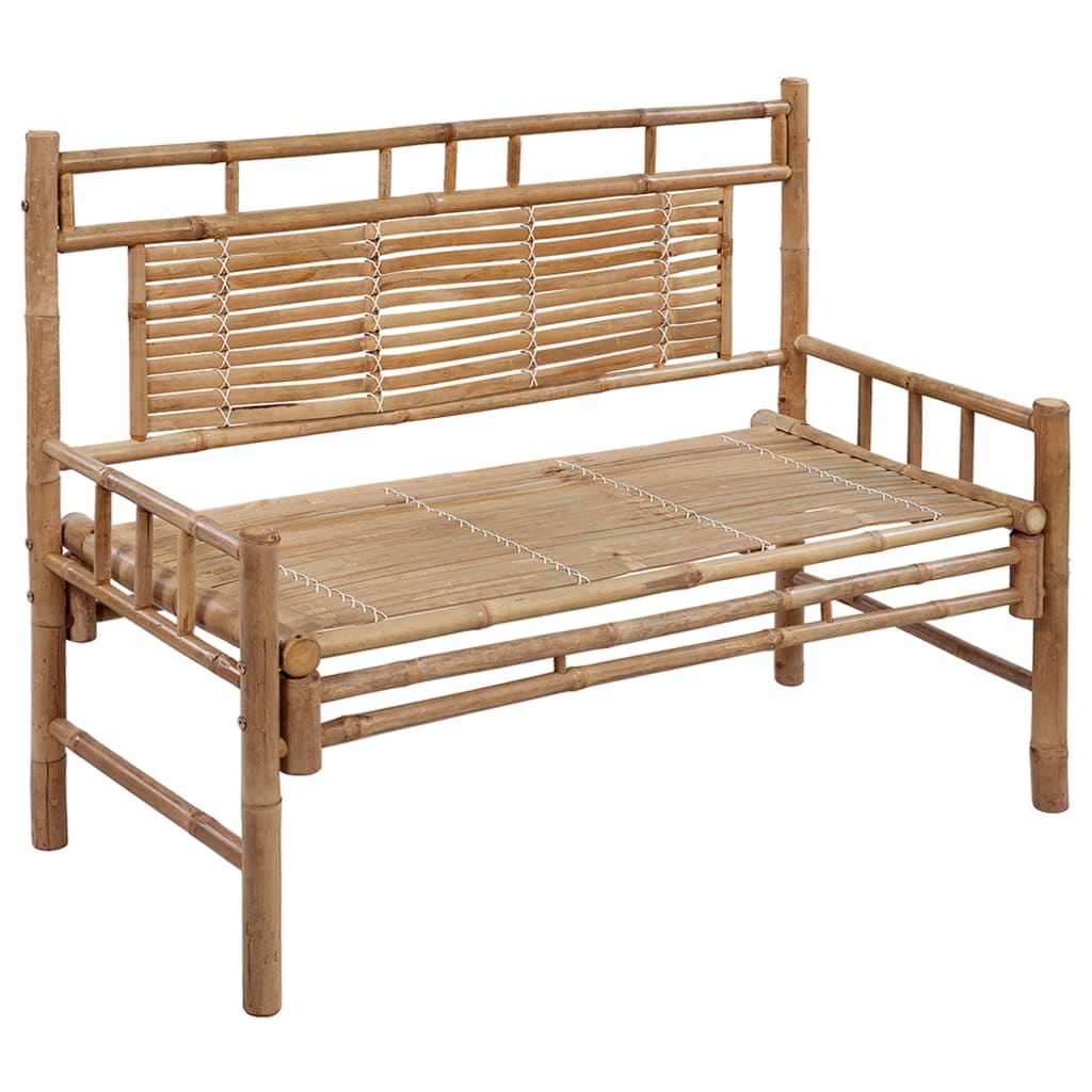 vidaXL Tuinbank met kussen 120 cm bamboe afbeelding