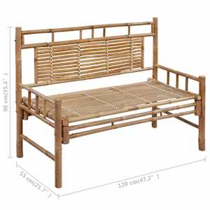 Zahradní lavice s poduškou 120 cm bambus - obrázek 10