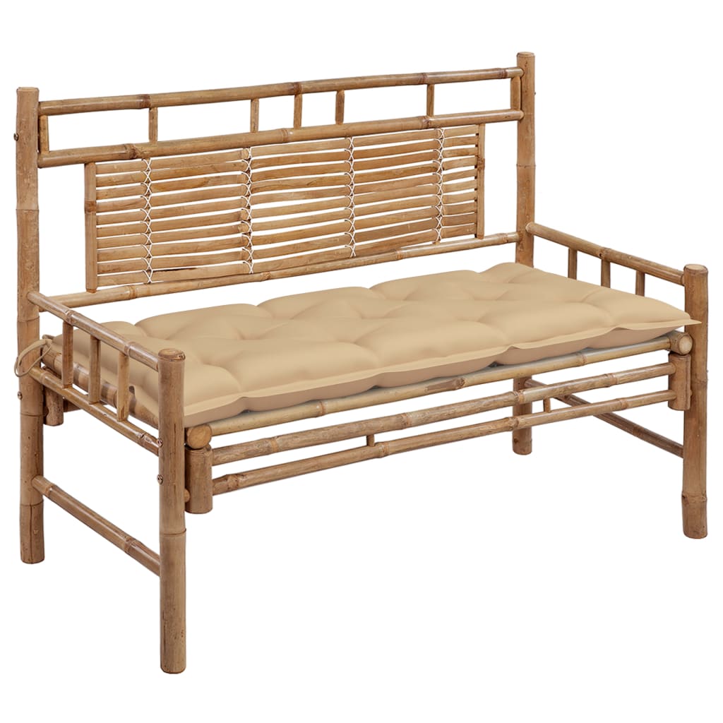 vidaXL Zahradní lavice s poduškou 120 cm bambus