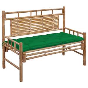 Zahradní lavice s poduškou 120 cm bambus - obrázek 1