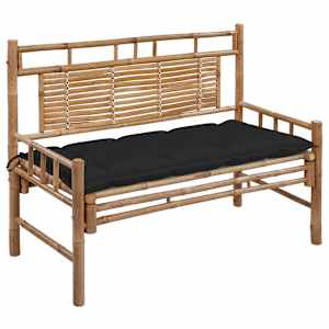Zahradní lavice s poduškou 120 cm bambus - obrázek 1